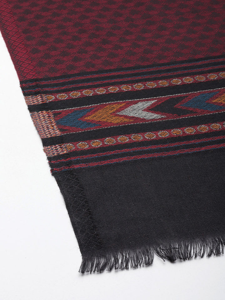 Men's Chevron Woven Wool Shawl