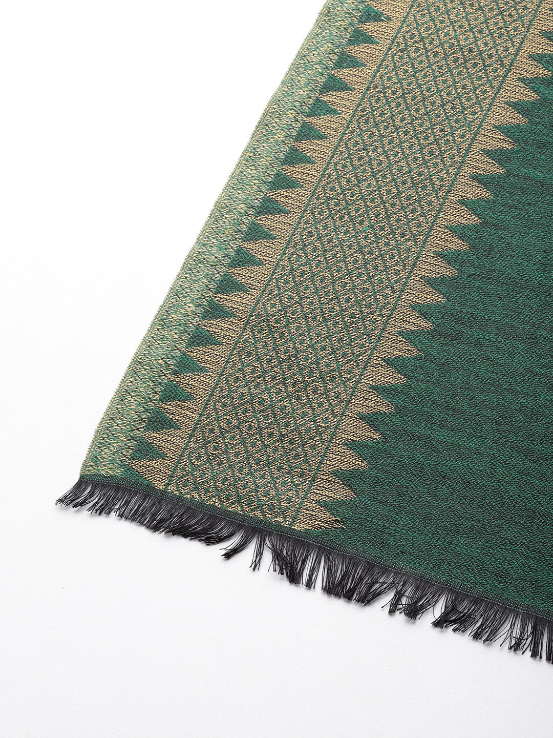 Women's Striped Wool Shawl with Zari Border