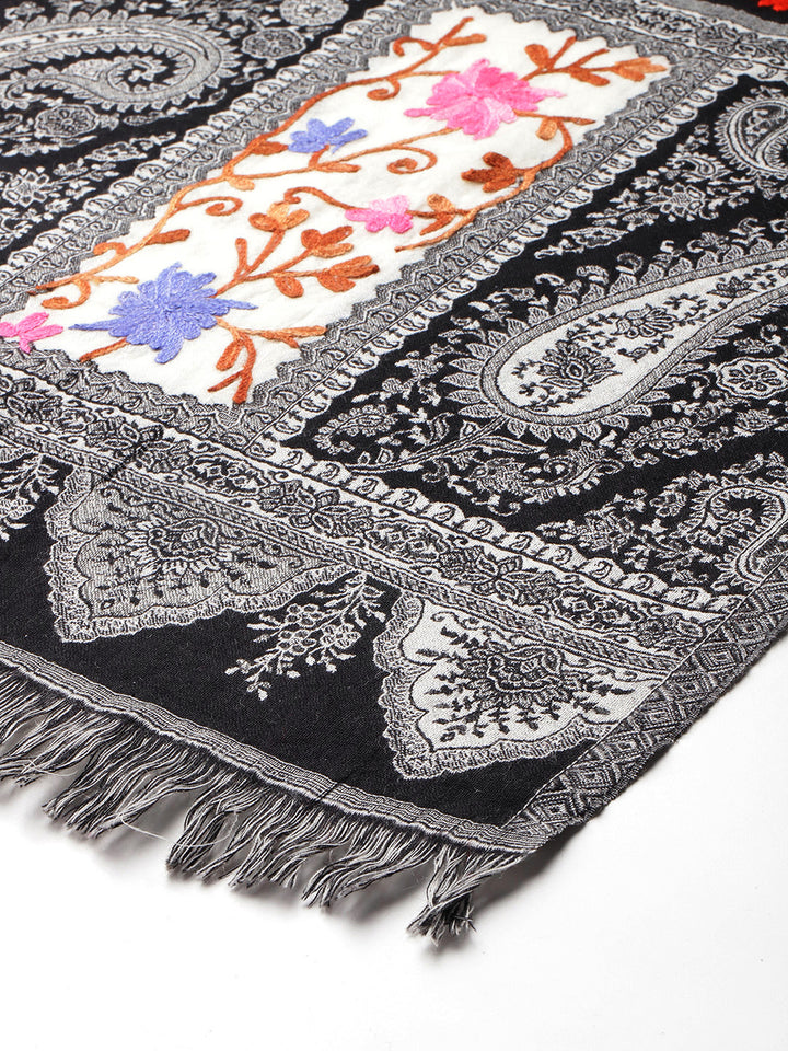 Women's Pure Wool Jamawar Embroidery Stole