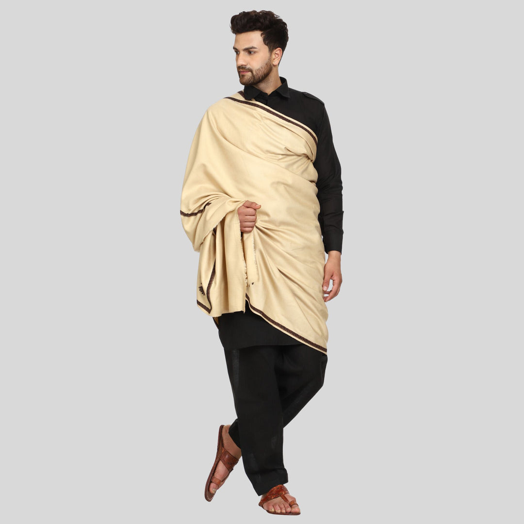 Men's Kashmiri Embroidered Wool Shawl