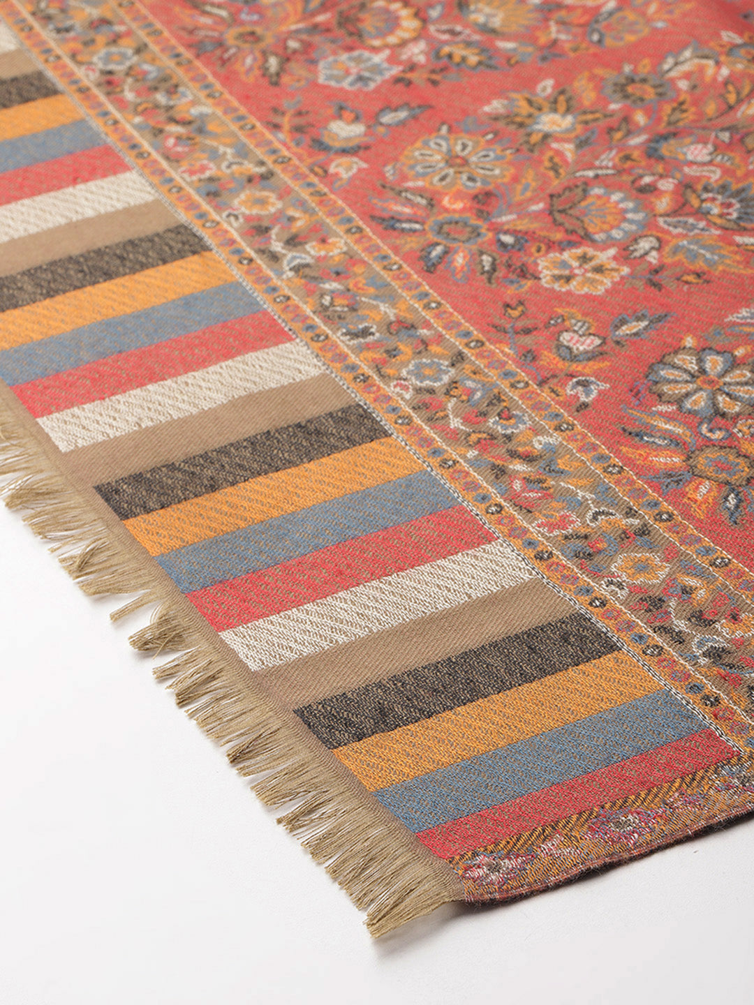 Women's Kani Wool Stole with Zari Border