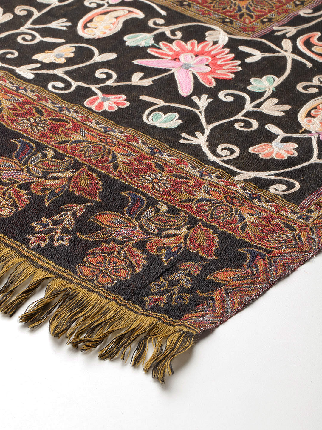 Women's Aari Embroidery Pure Wool Shawl