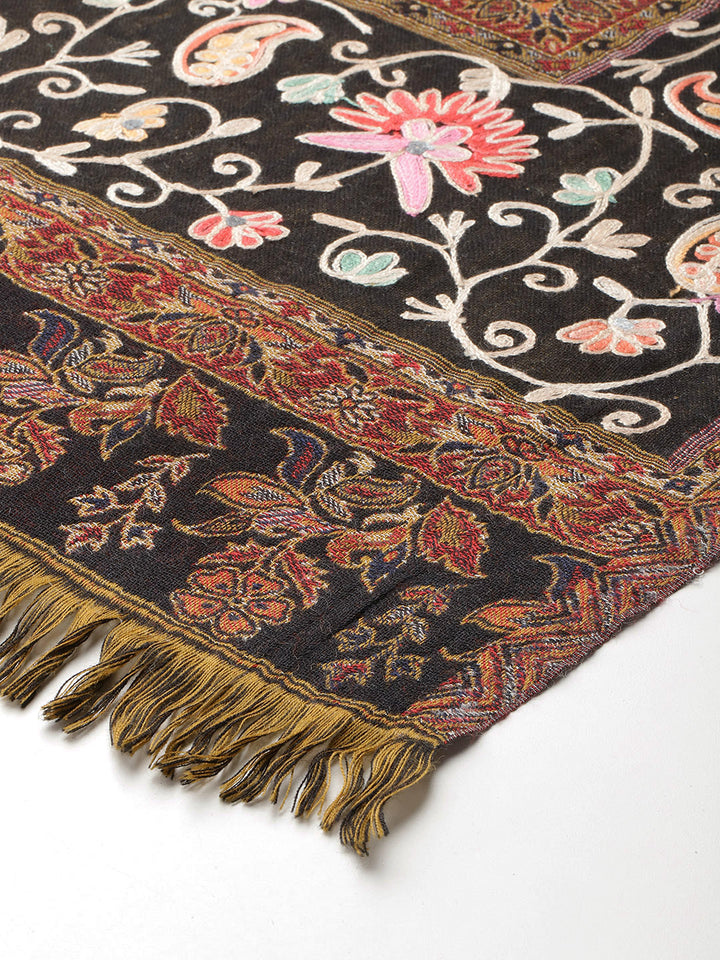 Women's Aari Embroidery Pure Wool Shawl