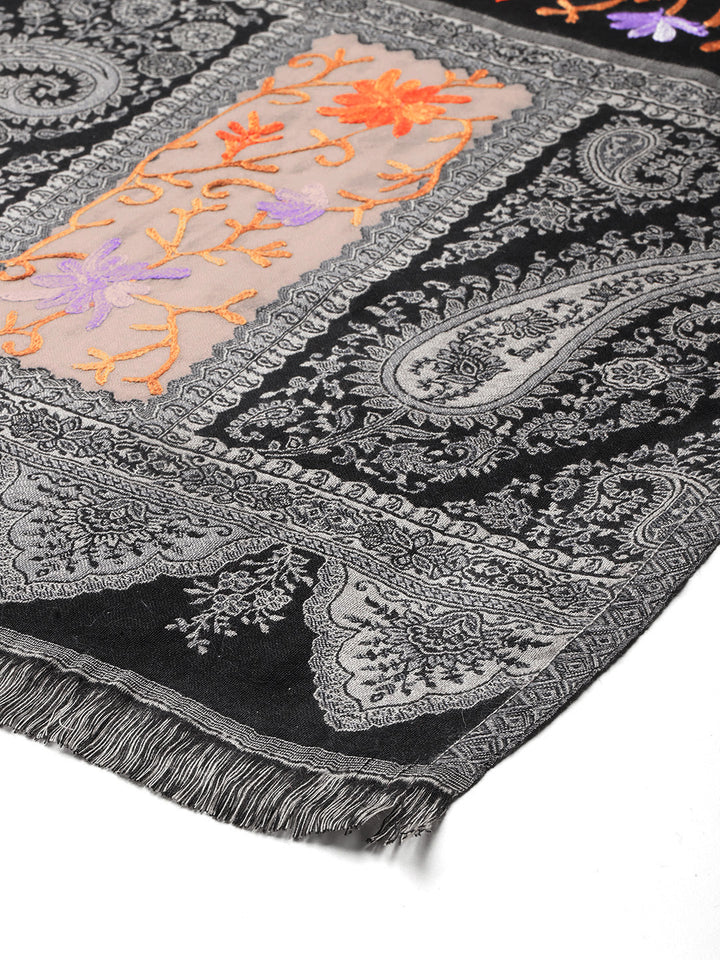 Women's Pure Wool Jamawar Embroidery Stole