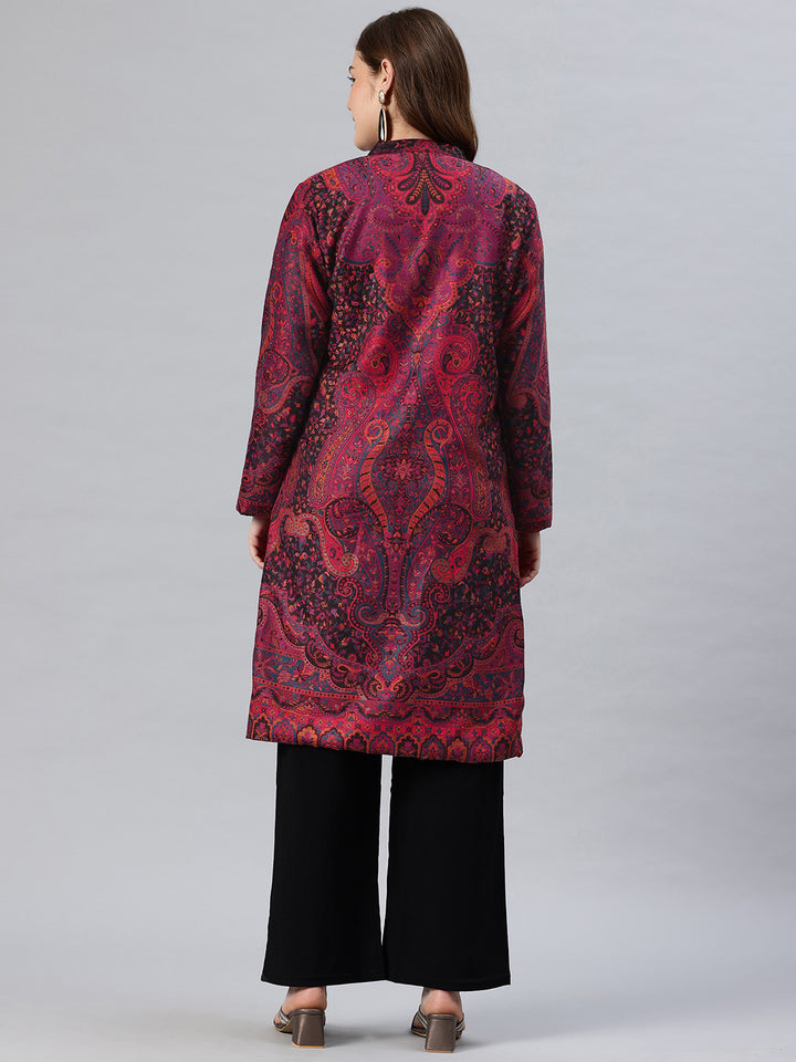 Women's Jamawar Woven Full Length Jacket
