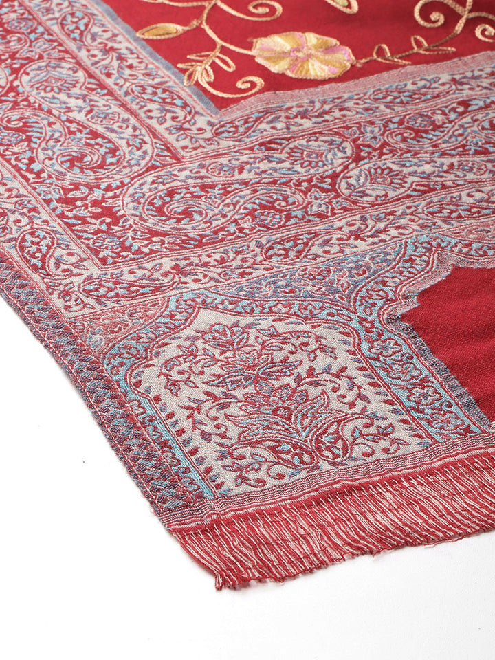 Women's Aari Embroidery Pure Wool Shawl