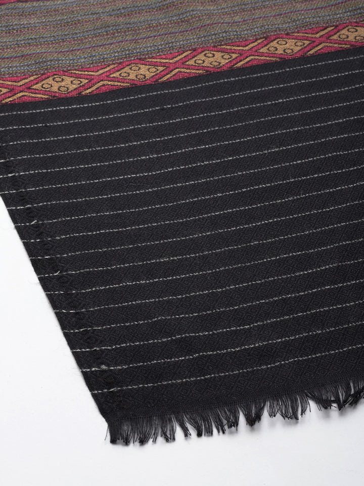 Men's Multi Stiped Woven Wool Shawl