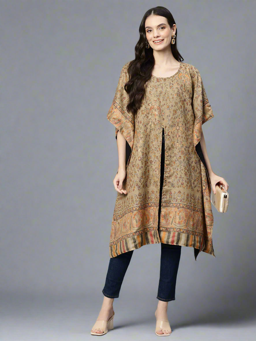 Women's Floral Woven Kaftan (Pheran)