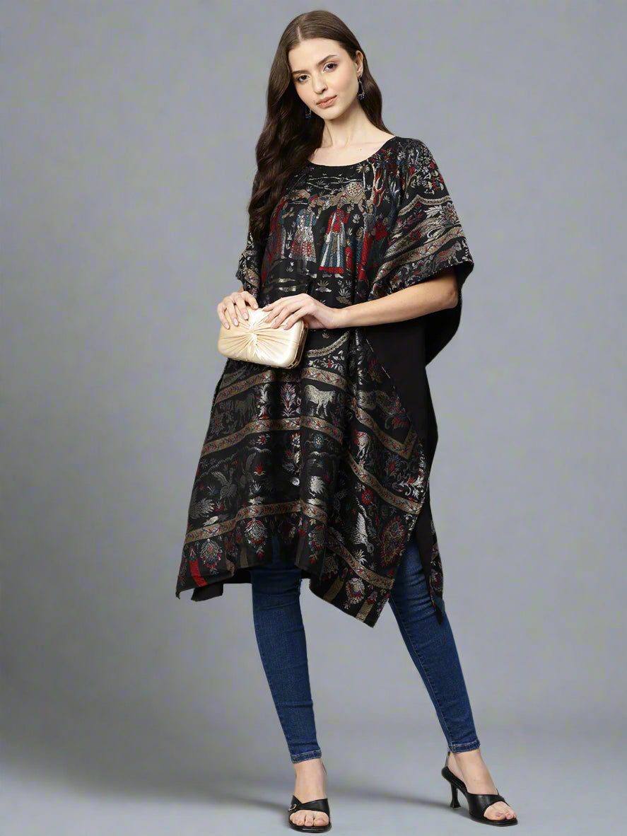 Women's Floral Woven Kaftan (Pheran)