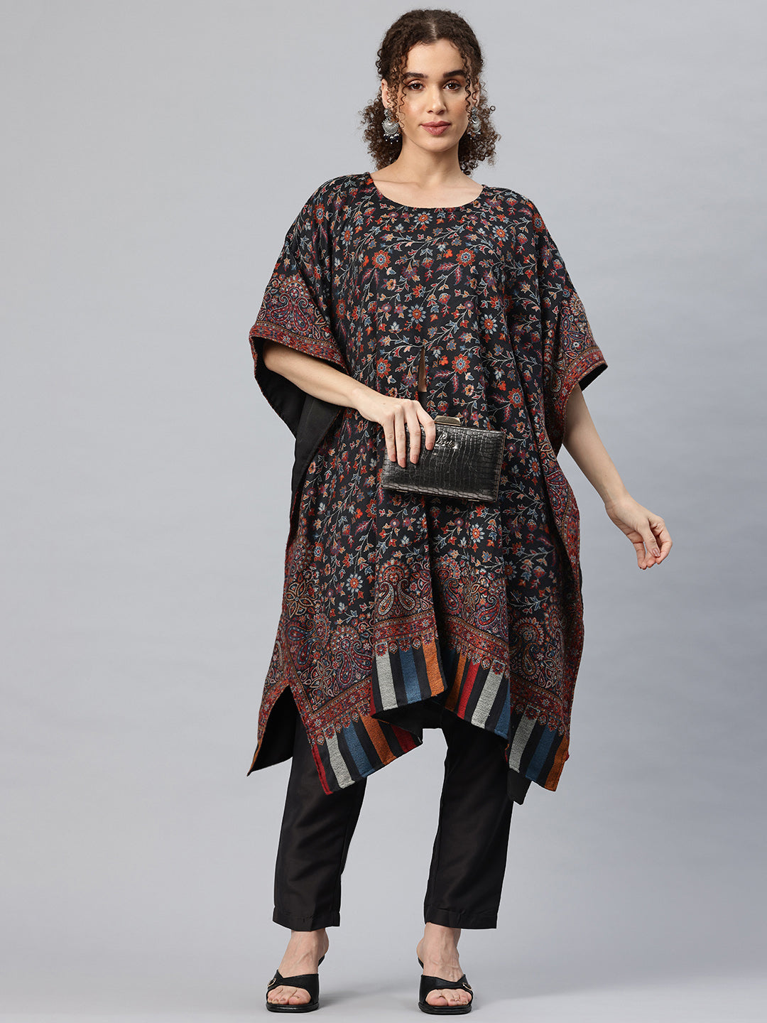 Women's Floral Woven Kaftan (Pheran)
