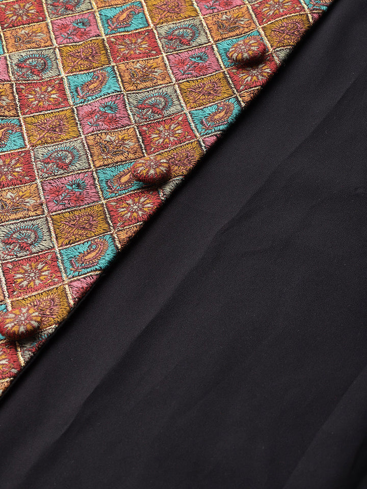 Men's Woven Embroidered Nehru Jacket