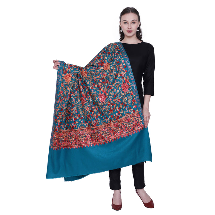 Women's Aari Embroidered Wool Shawl