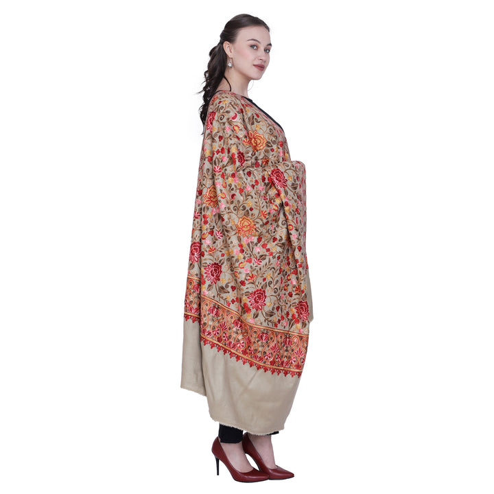 Women's Aari Embroidered Wool Shawl