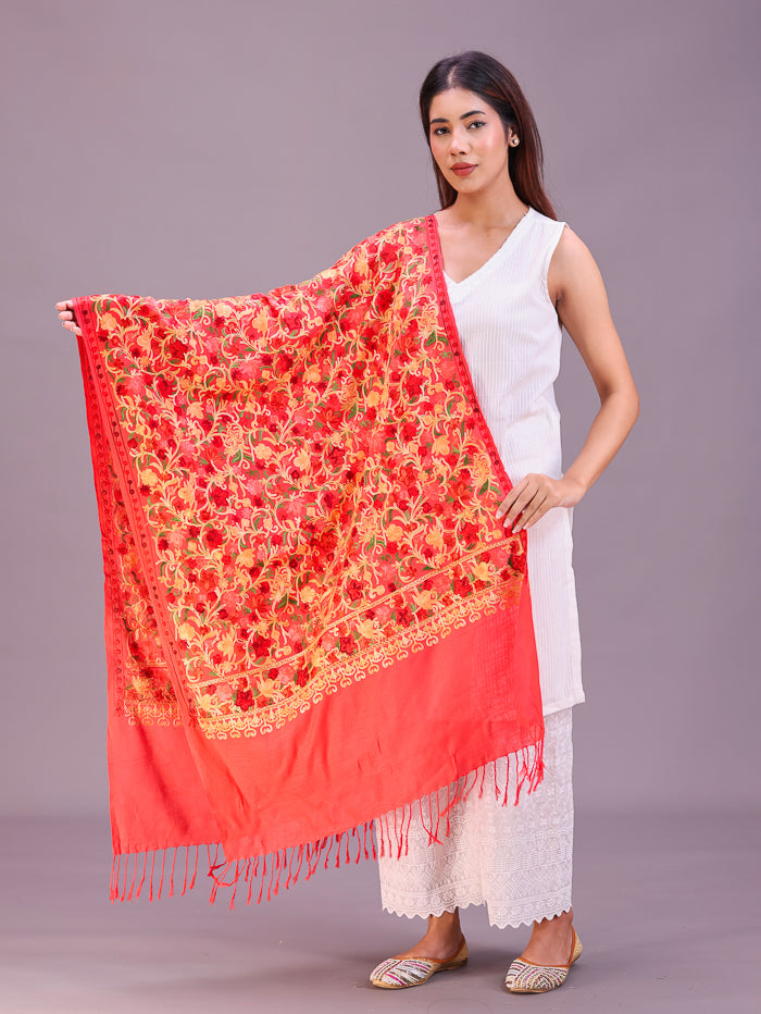 Women's Aari Embroidered Wool Stole