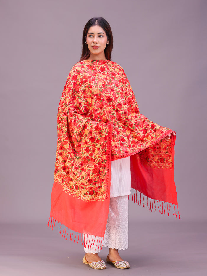 Women's Aari Embroidered Wool Stole