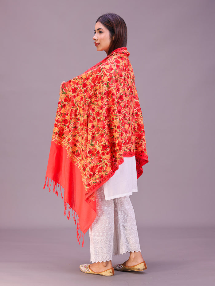 Women's Aari Embroidered Wool Stole