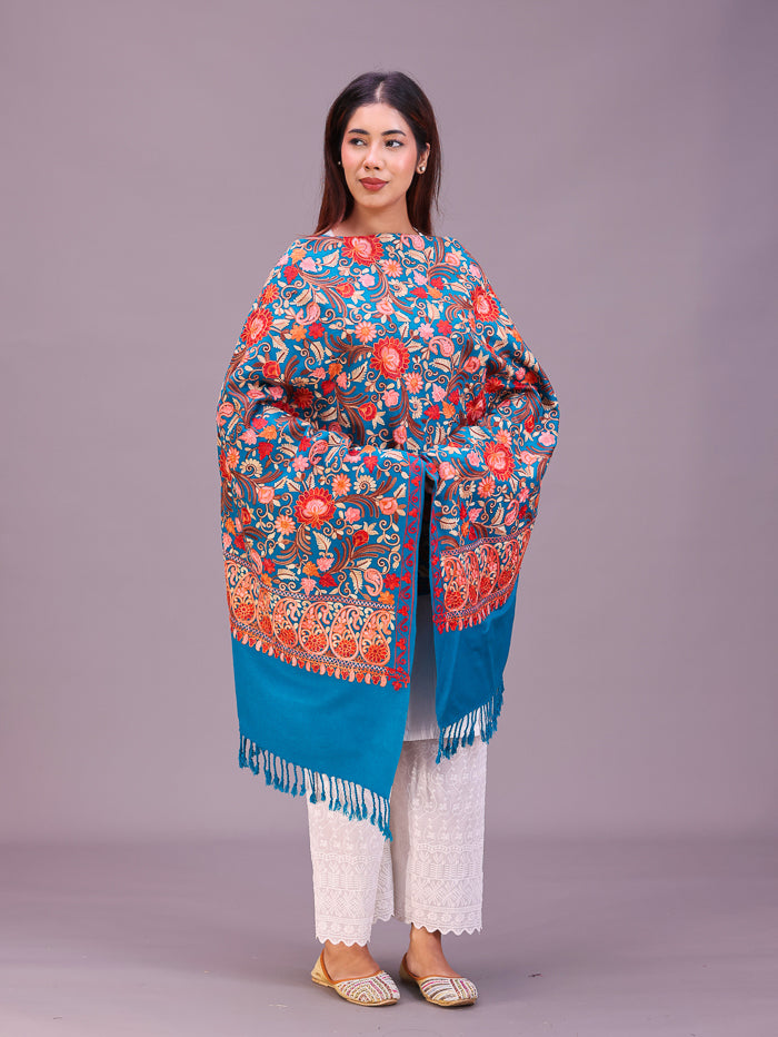 Women's Aari Embroidered Wool Stole