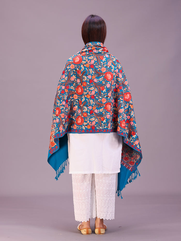 Women's Aari Embroidered Wool Stole