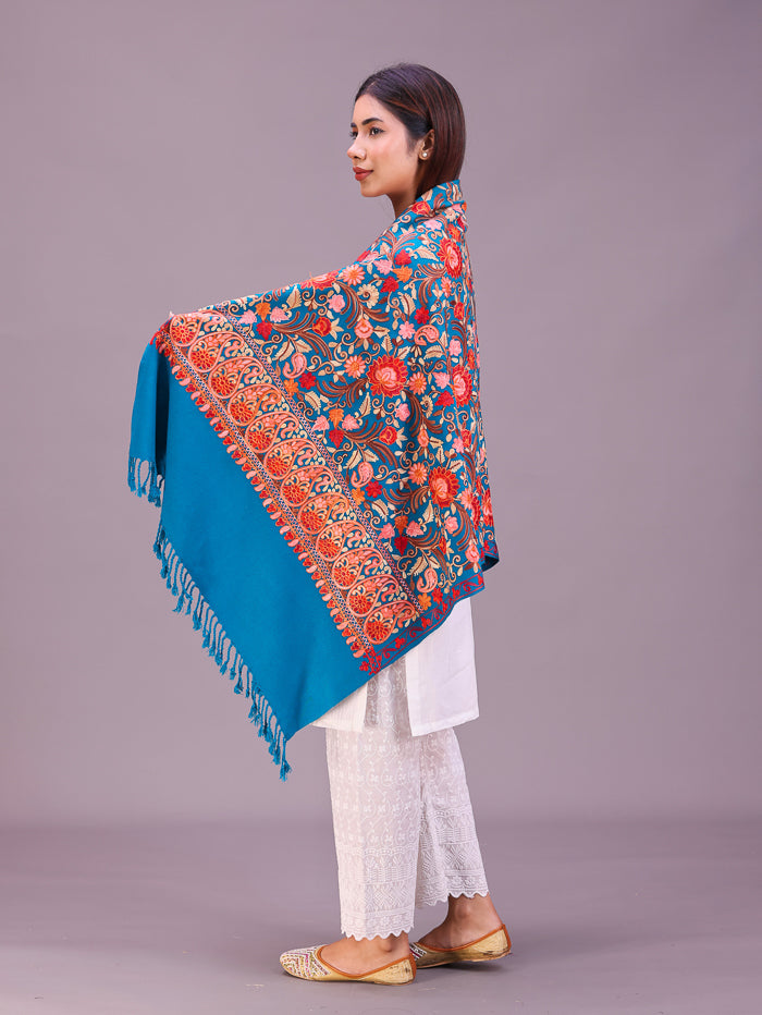 Women's Aari Embroidered Wool Stole