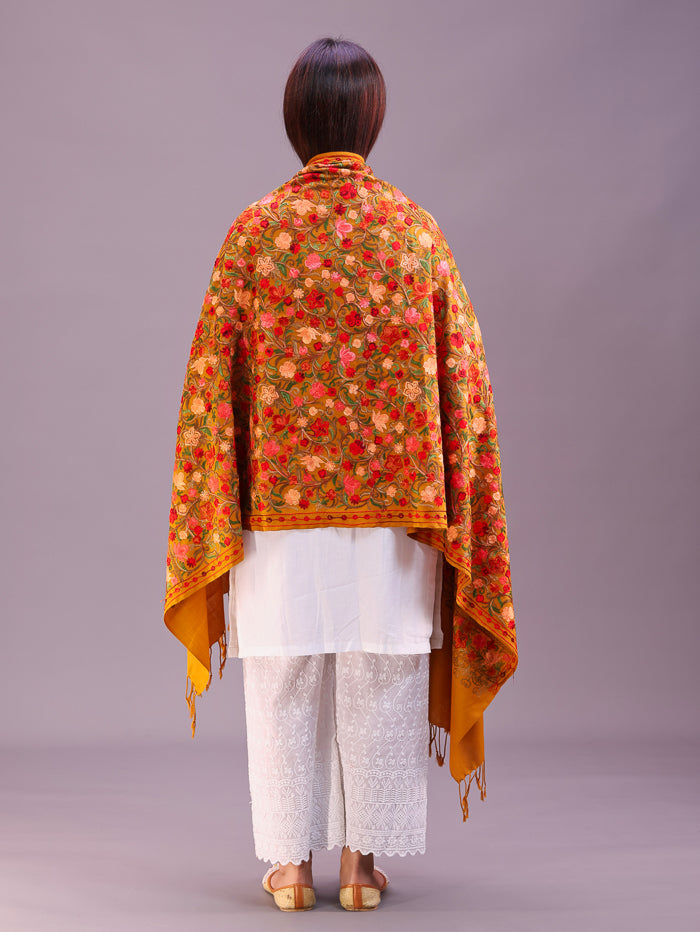 Women's Aari Embroidered Wool Stole