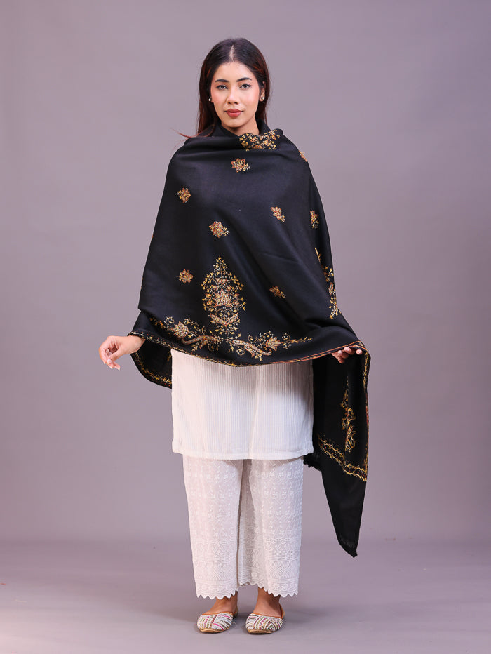 Women's Hand Embroidered Wool Shawl