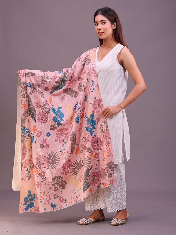 Women's Floral Printed Aari Embroidery Kalamkari Wool Shawl