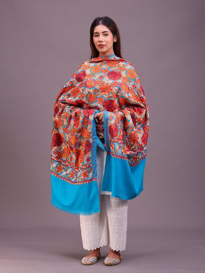 Women's Aari Embroidery Wool Shawl