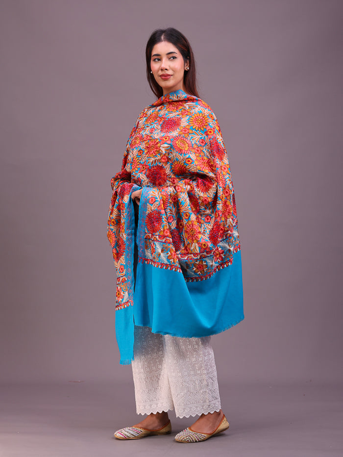 Women's Aari Embroidery Wool Shawl