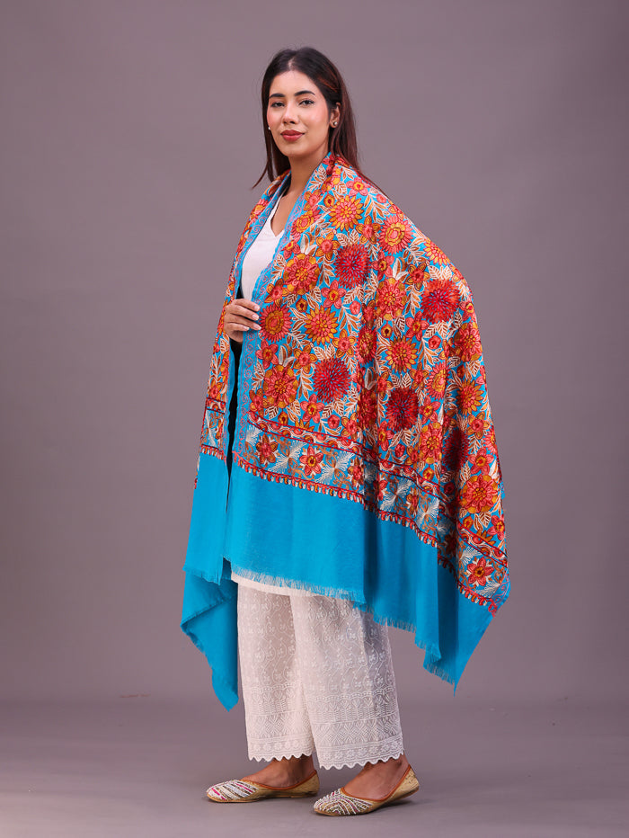 Women's Aari Embroidery Wool Shawl