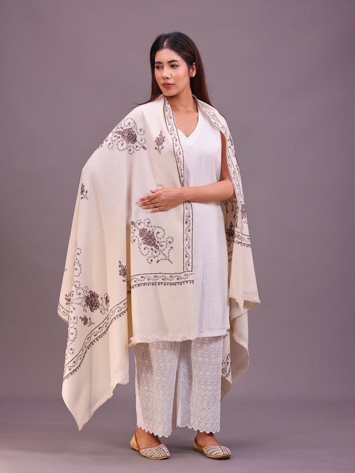 Women's Hand Embroidered Wool Shawl