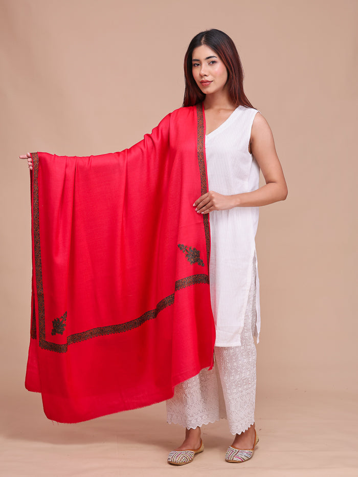 Women's Aari Embroidered Wool Shawl