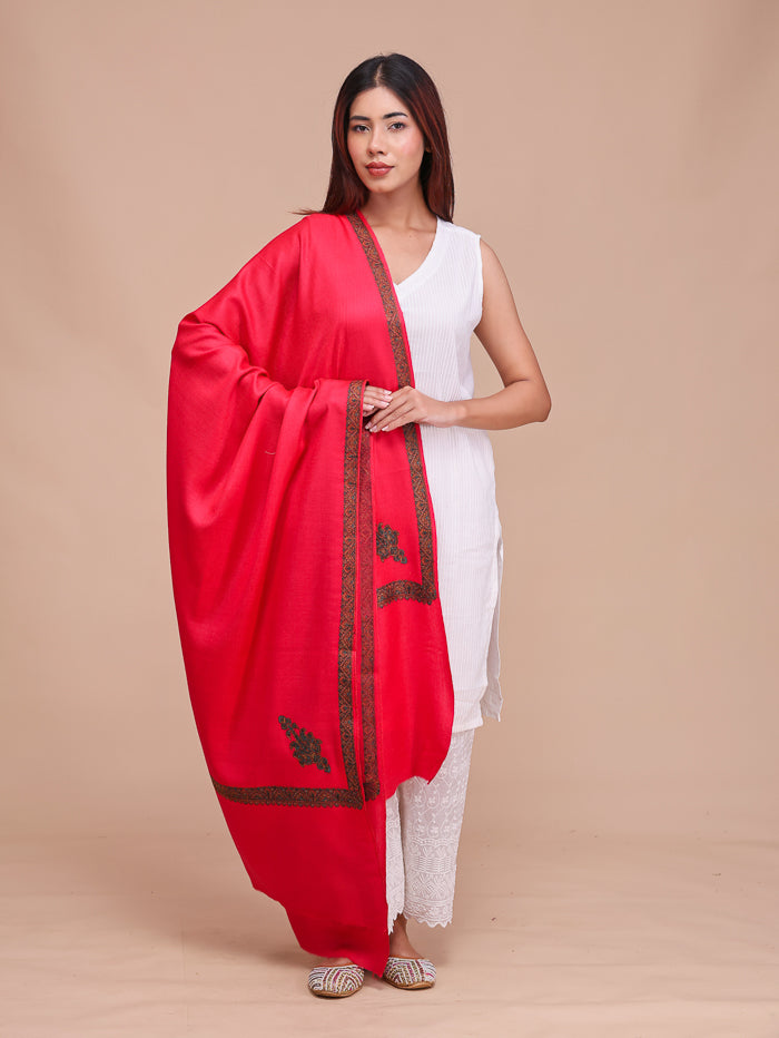 Women's Aari Embroidered Wool Shawl