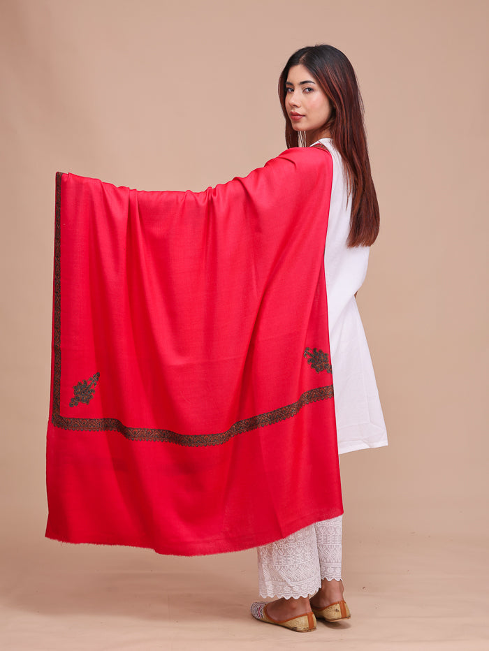 Women's Aari Embroidered Wool Shawl