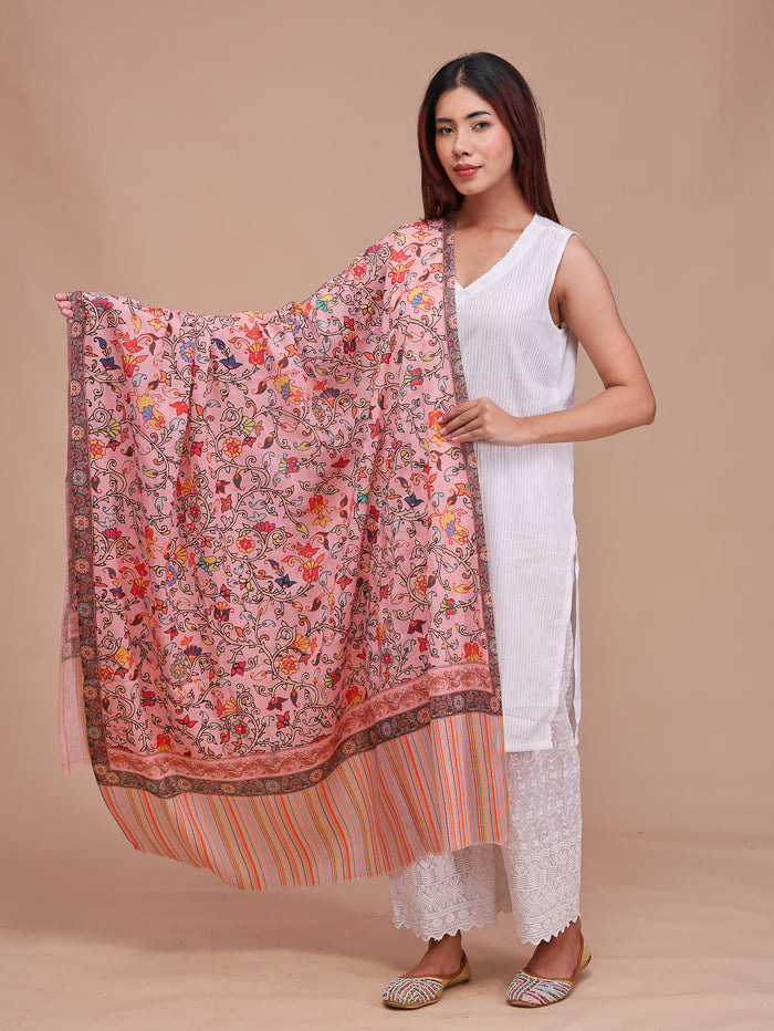 Women's Aari Embroidered Wool Shawl