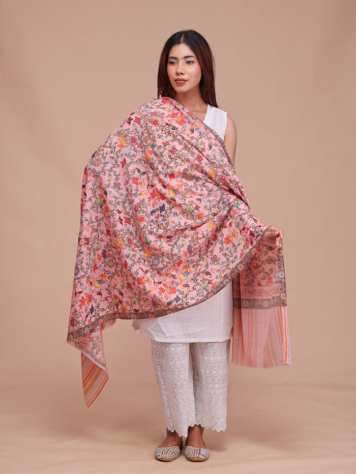Women's Aari Embroidered Wool Shawl