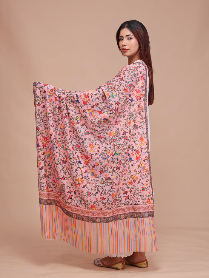 Women's Aari Embroidered Wool Shawl