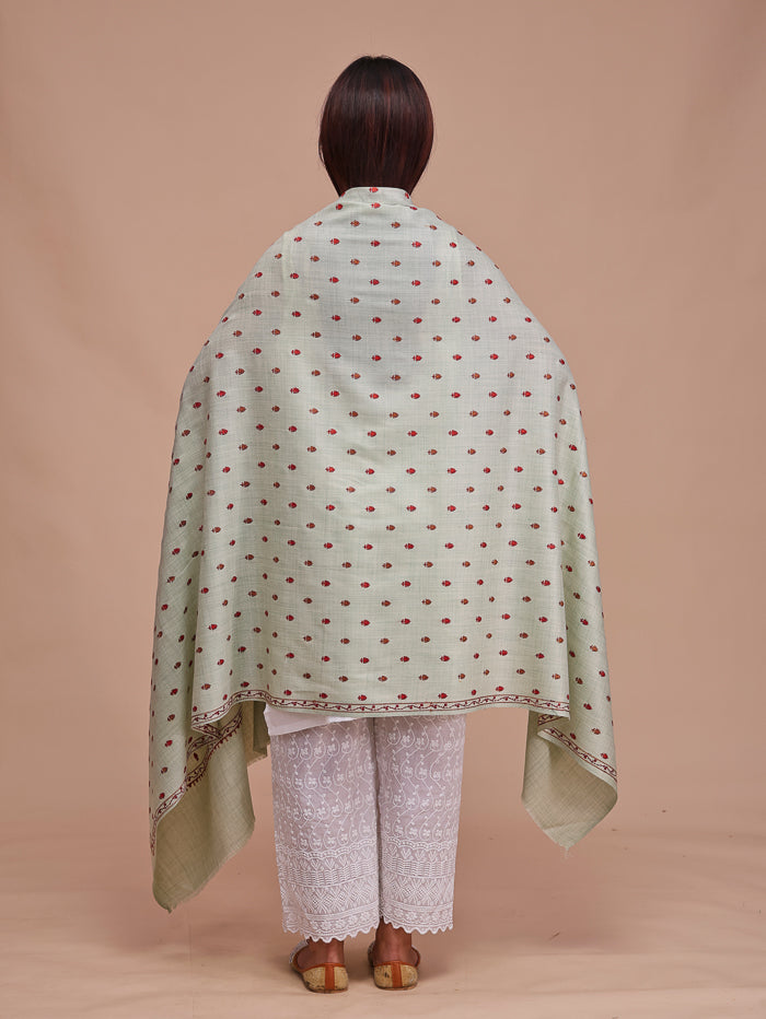Women's Aari Embroidered Wool Shawl