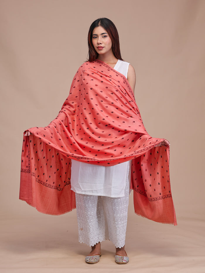Women's Aari Embroidered Wool Shawl