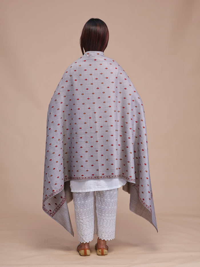 Women's Aari Embroidered Wool Shawl