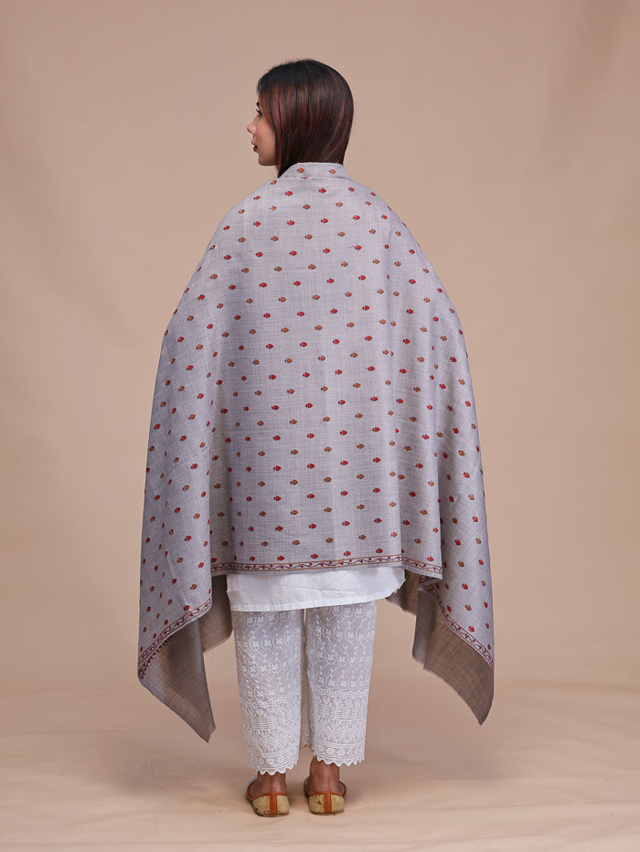 Women's Aari Embroidered Wool Shawl
