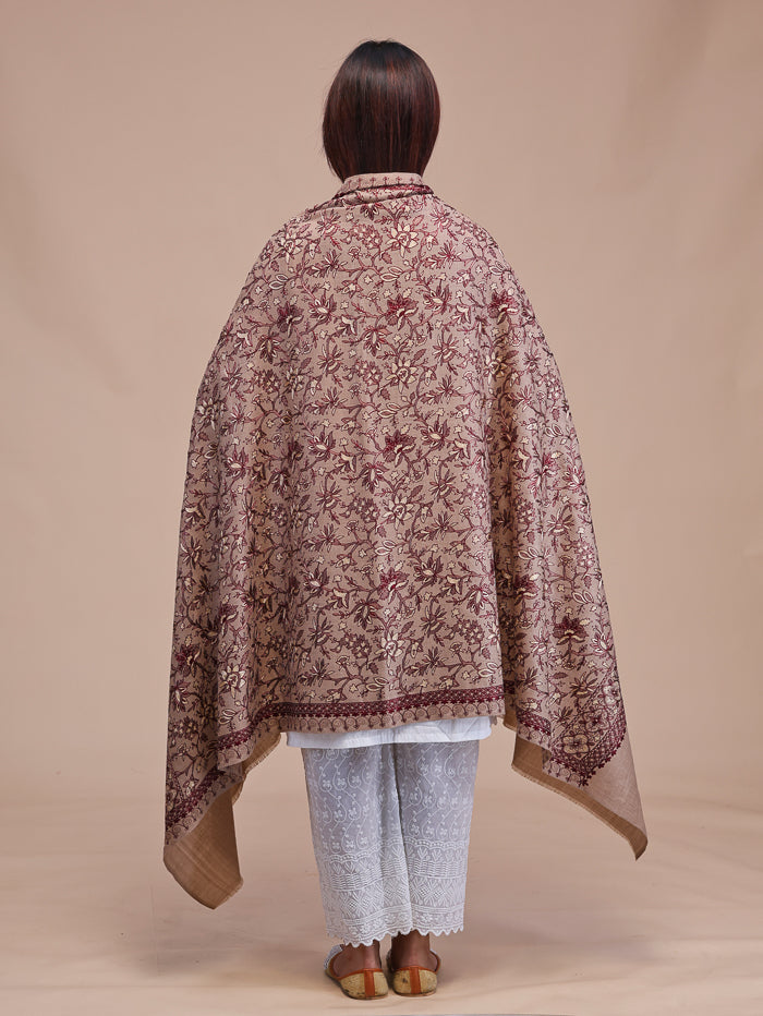 Women's Aari Embroidered Wool Shawl