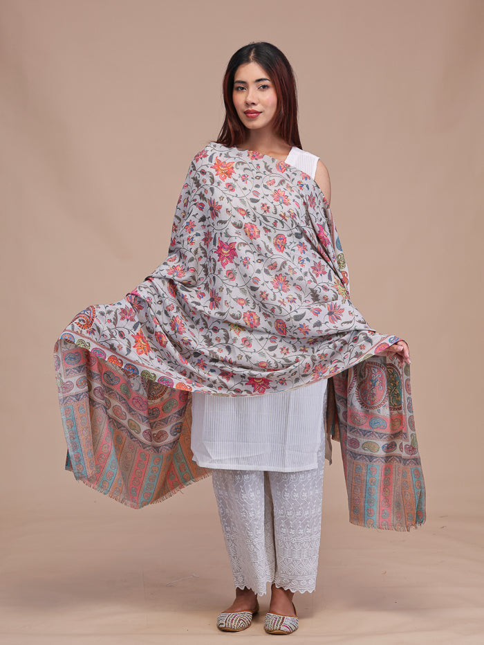 Women's Aari Embroidered Wool Shawl