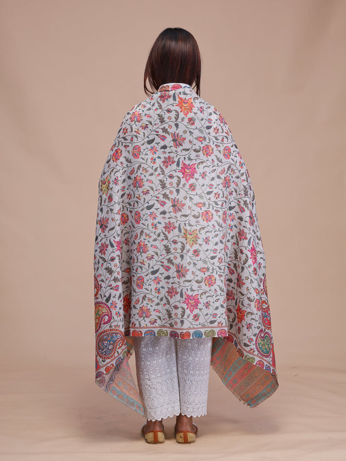 Women's Aari Embroidered Wool Shawl