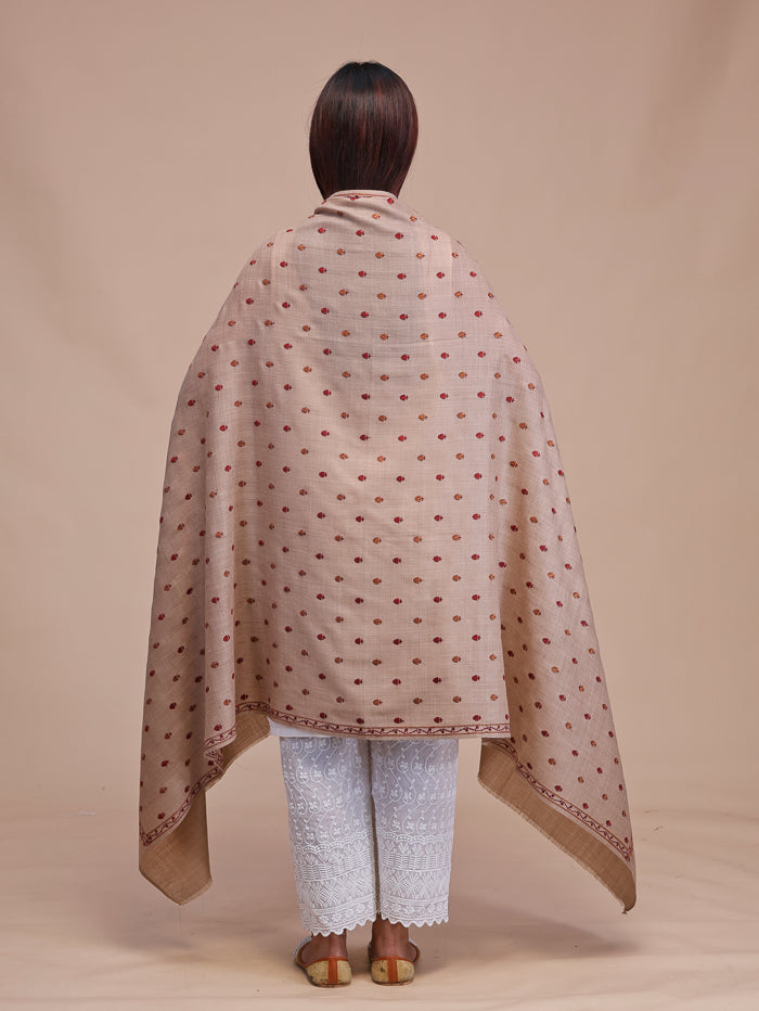 Women's Aari Embroidered Wool Shawl