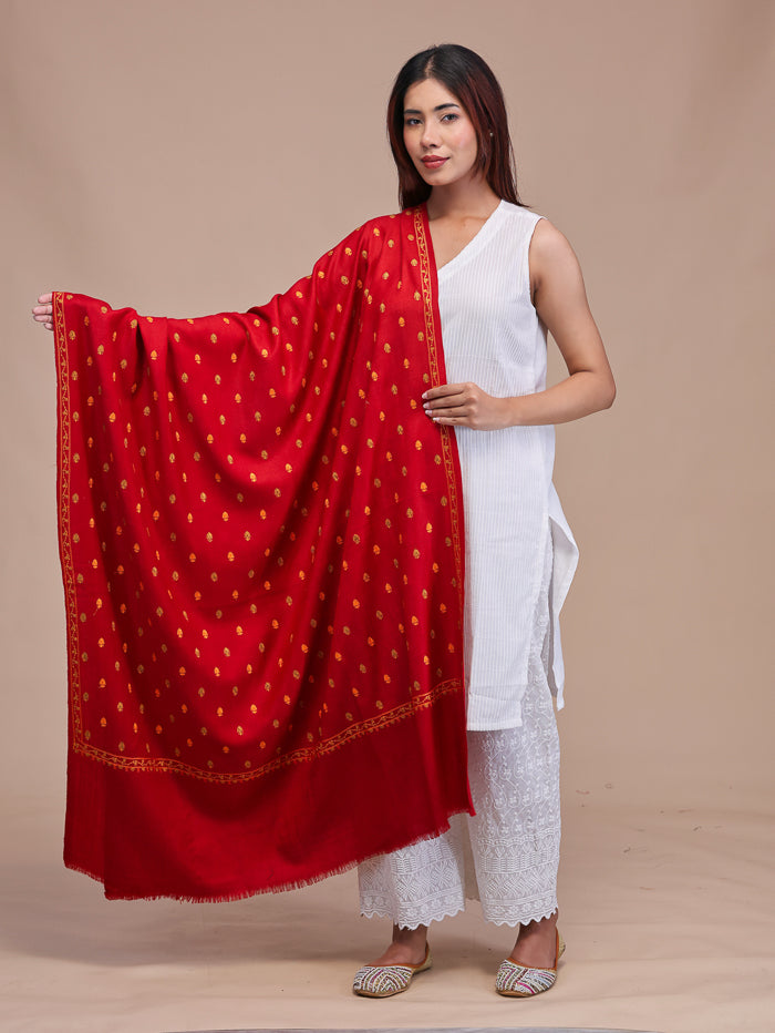 Women's Aari Embroidered Wool Shawl