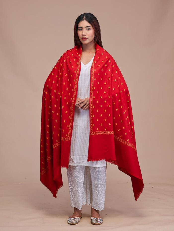 Women's Aari Embroidered Wool Shawl