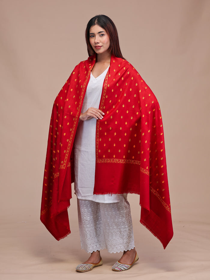 Women's Aari Embroidered Wool Shawl