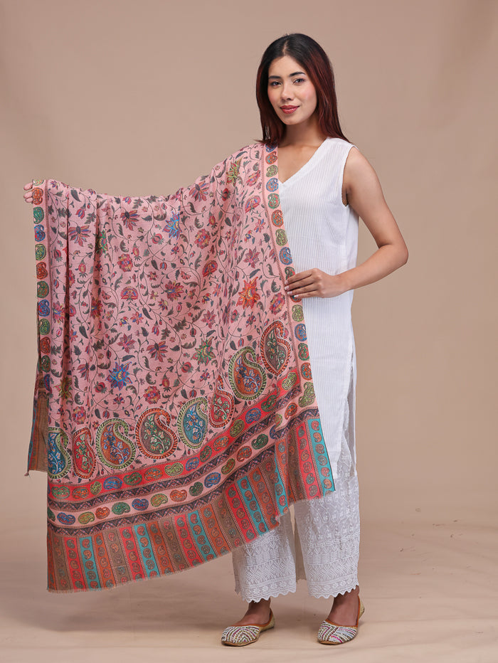 Women's Aari Embroidered Wool Shawl
