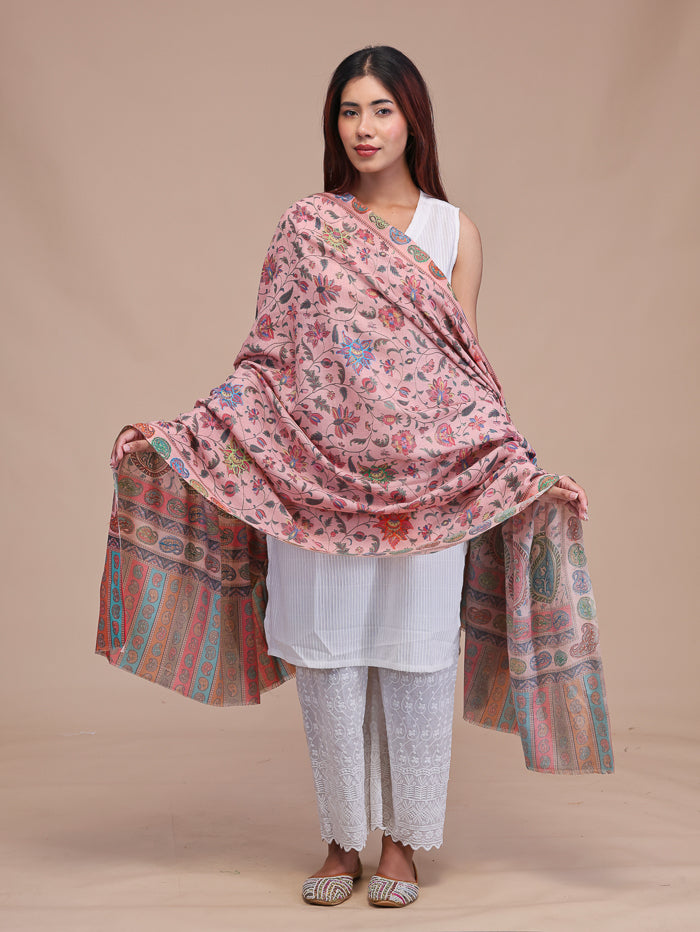 Women's Aari Embroidered Wool Shawl