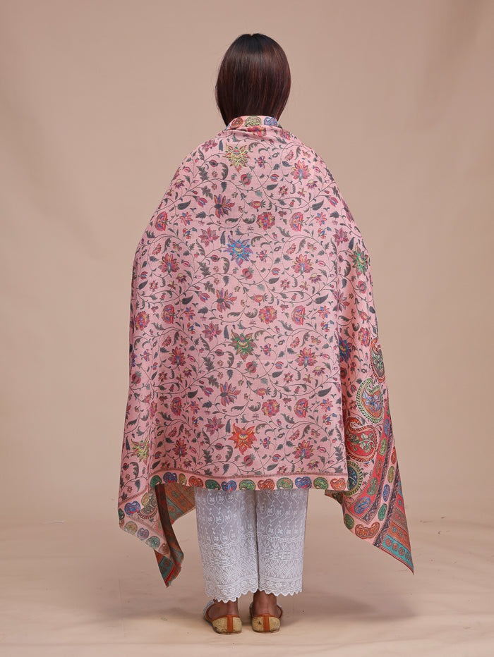 Women's Aari Embroidered Wool Shawl